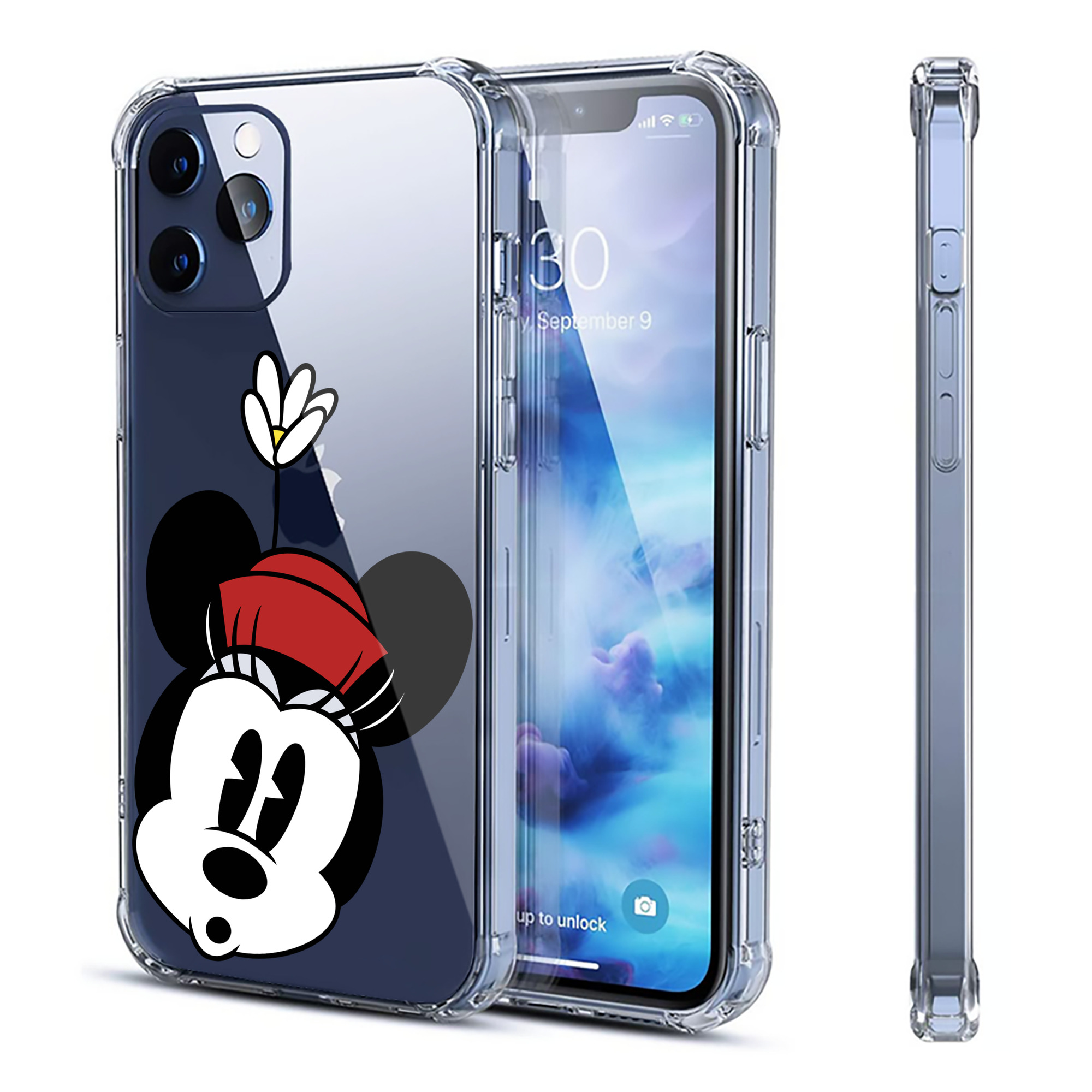 （画像用） ミッキーマウス Mickey Mouse 【iPhone 12シリーズ対応】透明スマホケース（クリアソフトケース）